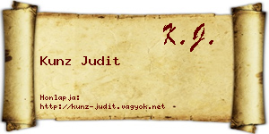 Kunz Judit névjegykártya